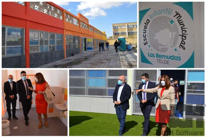 Momento de la visita de este jueves el equipamiento educativo de Las Remudas (Foto TA)